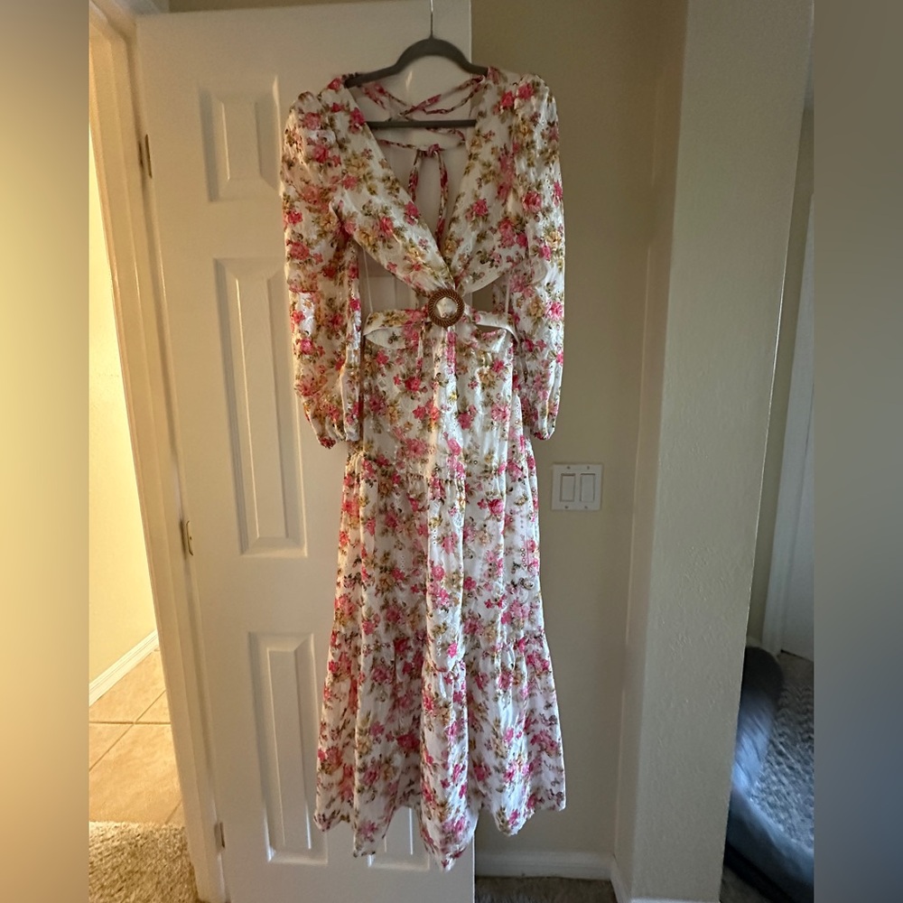 Gianni Bini Floral Maxi Dress with Cut-Out Detail